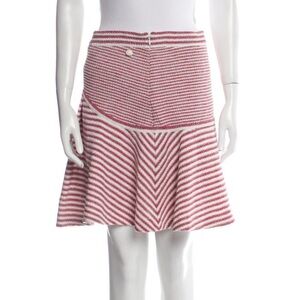 Chanel Striped Red and White Women's Skirt